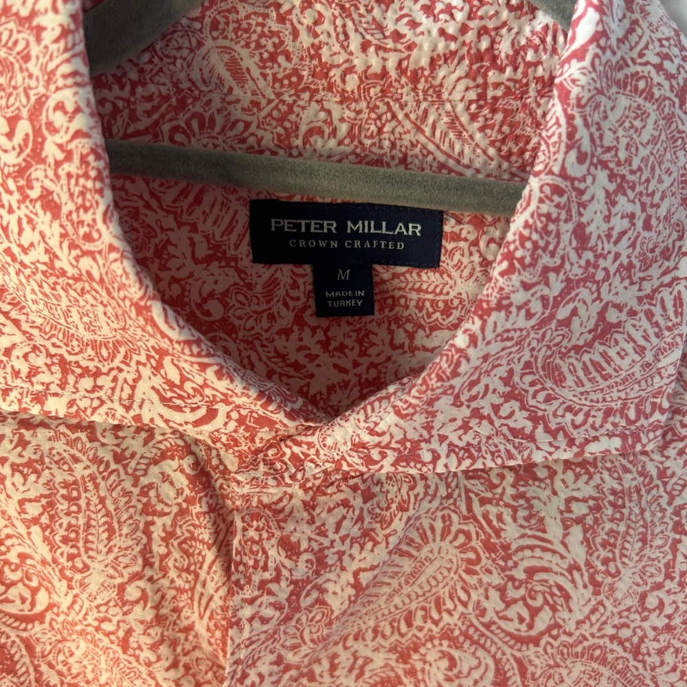 Peter Millar Men's Coral Paisley Shirt